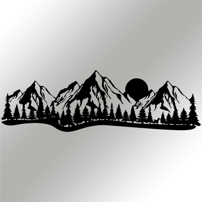 Wallity Mountain Escultura de Pared Metálica Negra Wallity Mountain Escultura de Pared Metálica Negra